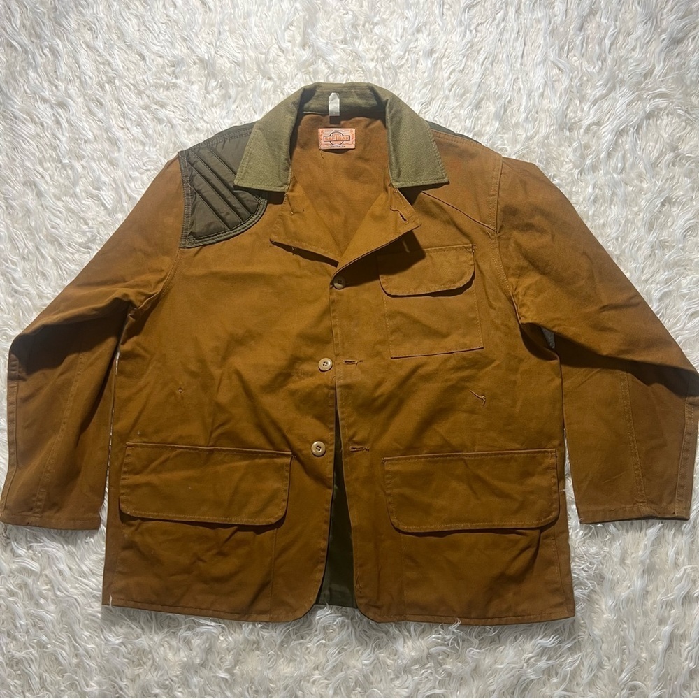Vintage SafTBak Canvas Padded Shoulder Hunting Jacket size 2XL
